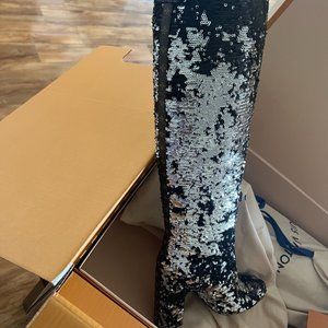 LOUIS VUITTON LIMITLESS PATENT LEATHER BIKER BOOTS